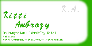 kitti ambrozy business card